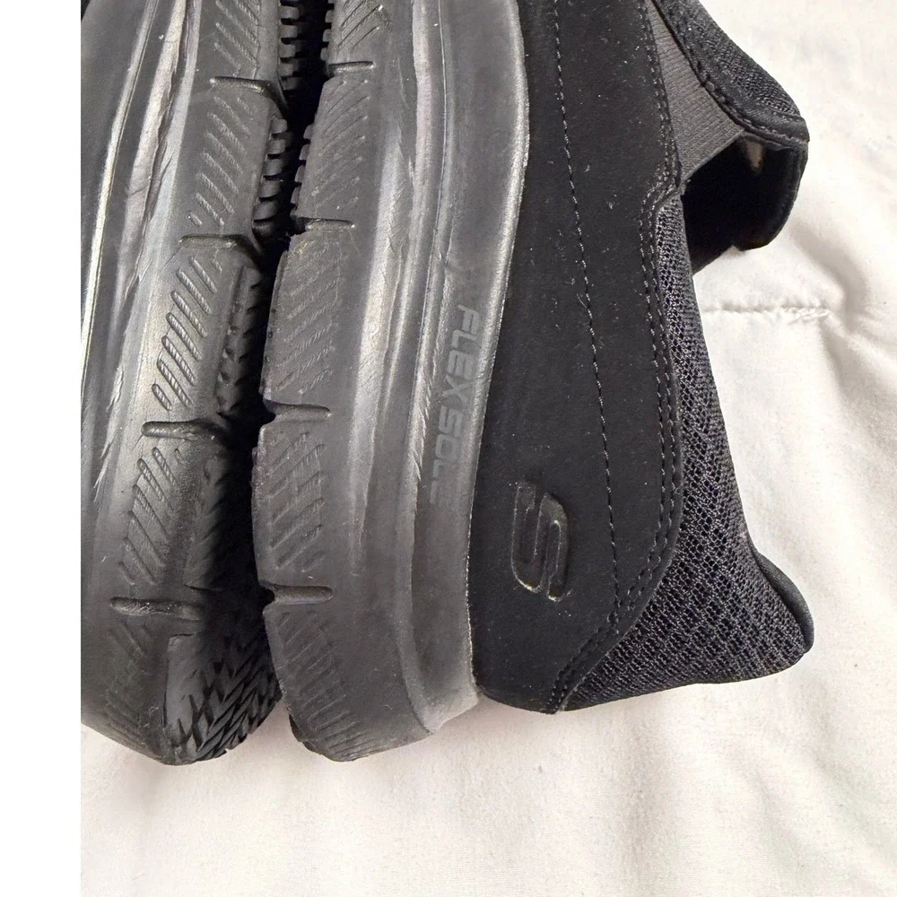 Skechers Work Relaxed Fit Mens Black Slip On Slip Resistant Memory Foam Shoes